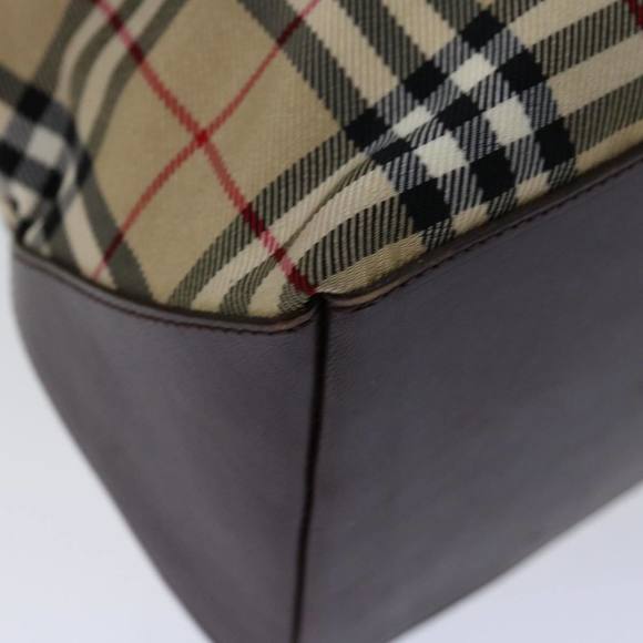 BURBERRY Nova Check Blue Label Hand Bag Canvas Beige Auth bs13348 - Picture 14 of 16